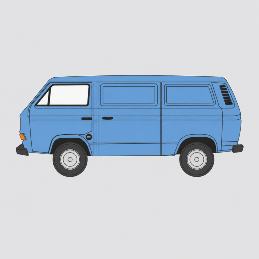 VW T25 azul — Capa ModelKit