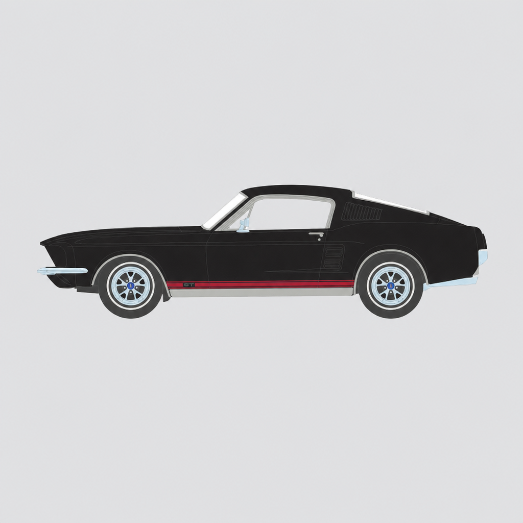 Ford Mustang GT Fastback preto 1967