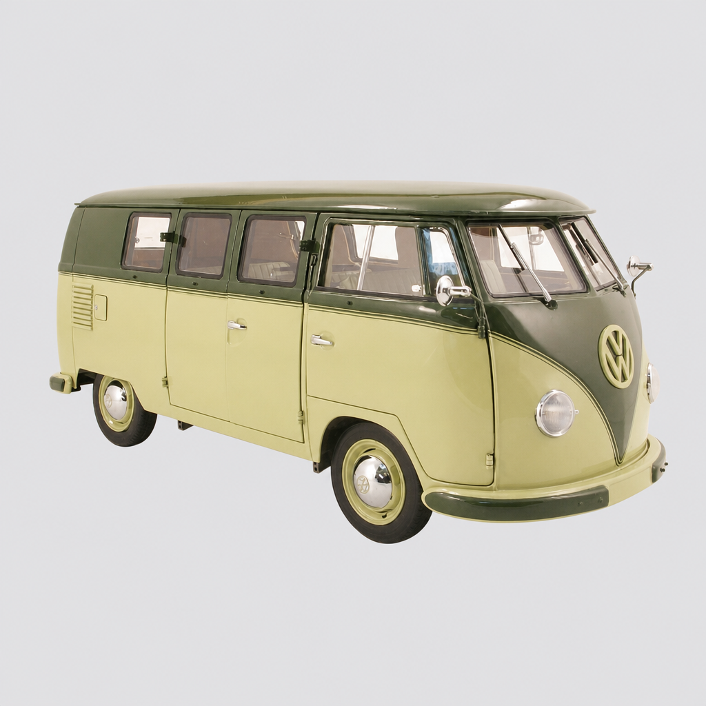 VW T1 Bus Verde-escuro / verde-claro 1957 — Capa ModelKit