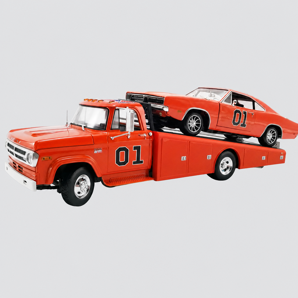 Dodge D-300 Truck Ramp #01 Car Transporter Laranja 1970