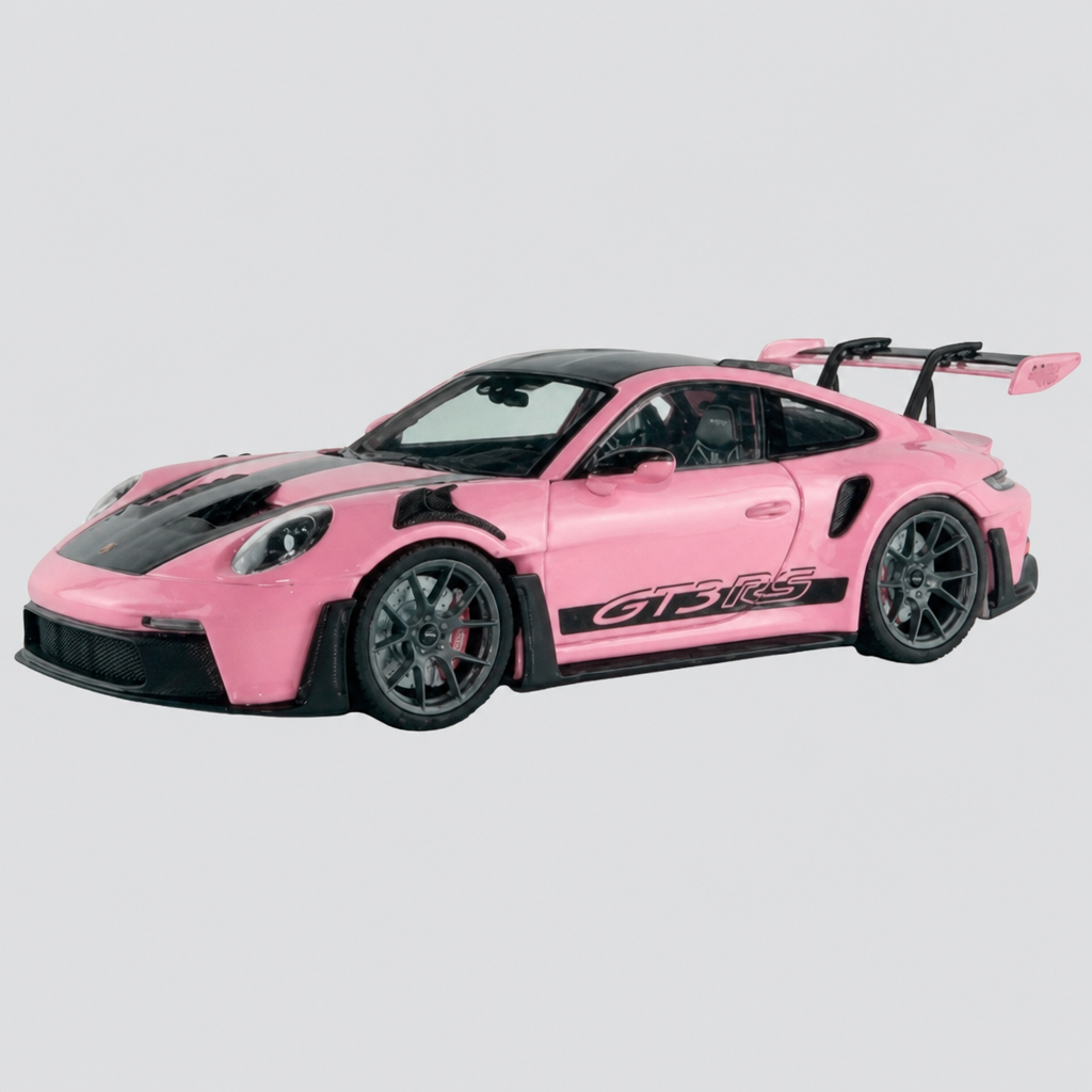 Porsche 911 992 GT3 RS Weissach Package Coupé Rosa / Preto 2024 — Capa ModelKit