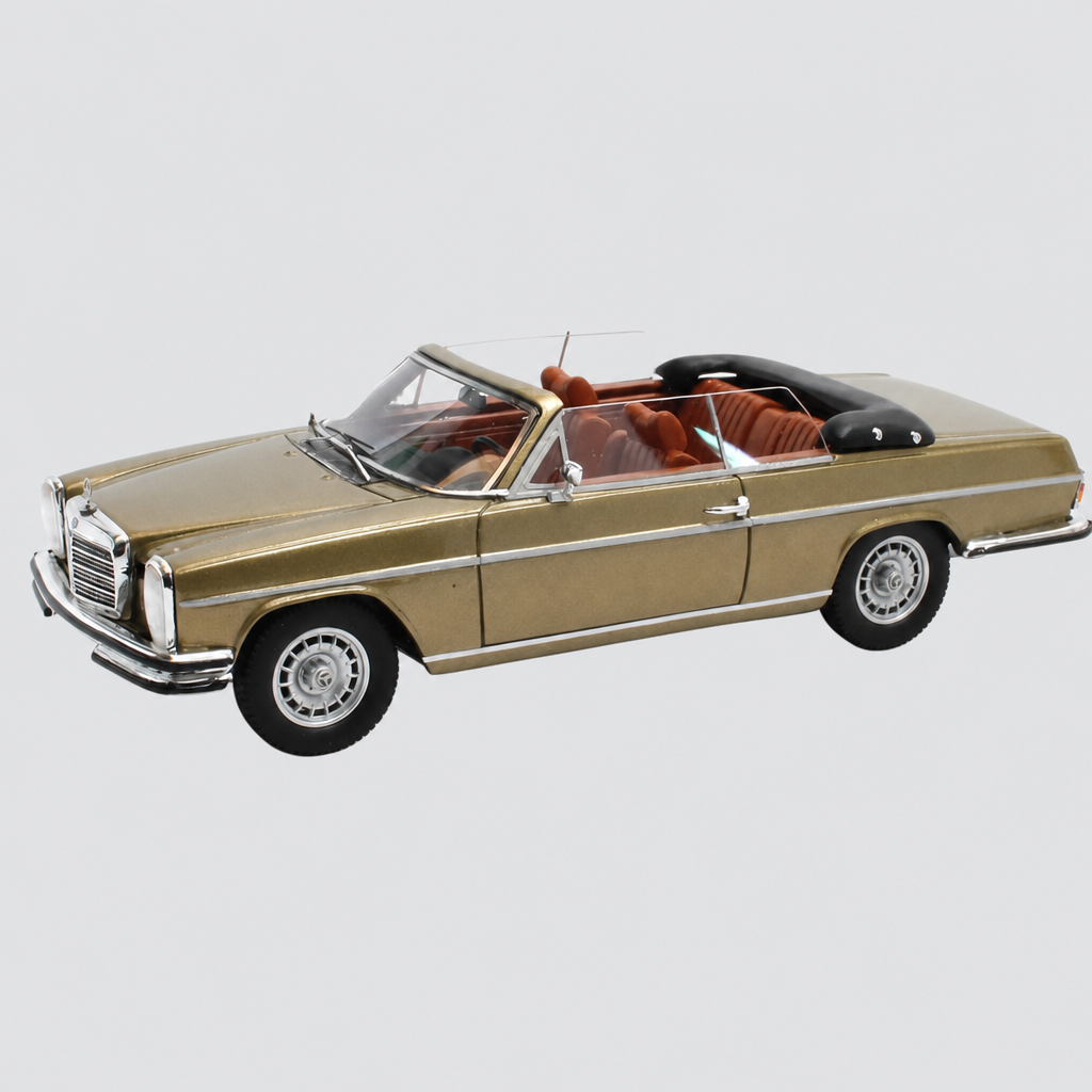 Mercedes Benz 280CE (W114) Cabriolet Open Castanho metalizado 1968 — Capa ModelKit