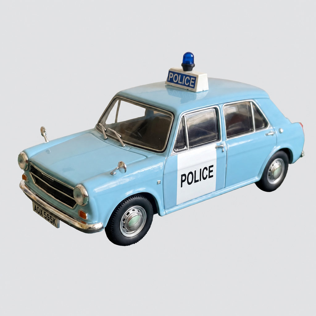 Austin 1100 MKII Saloon Police Azul-claro / branco 1974