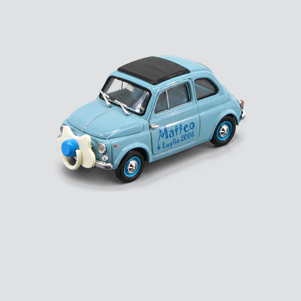 1/43 BRUMM - FIAT - 500D 1960 - E' NATO MATTEO COMO 4 LUGLIO 2006