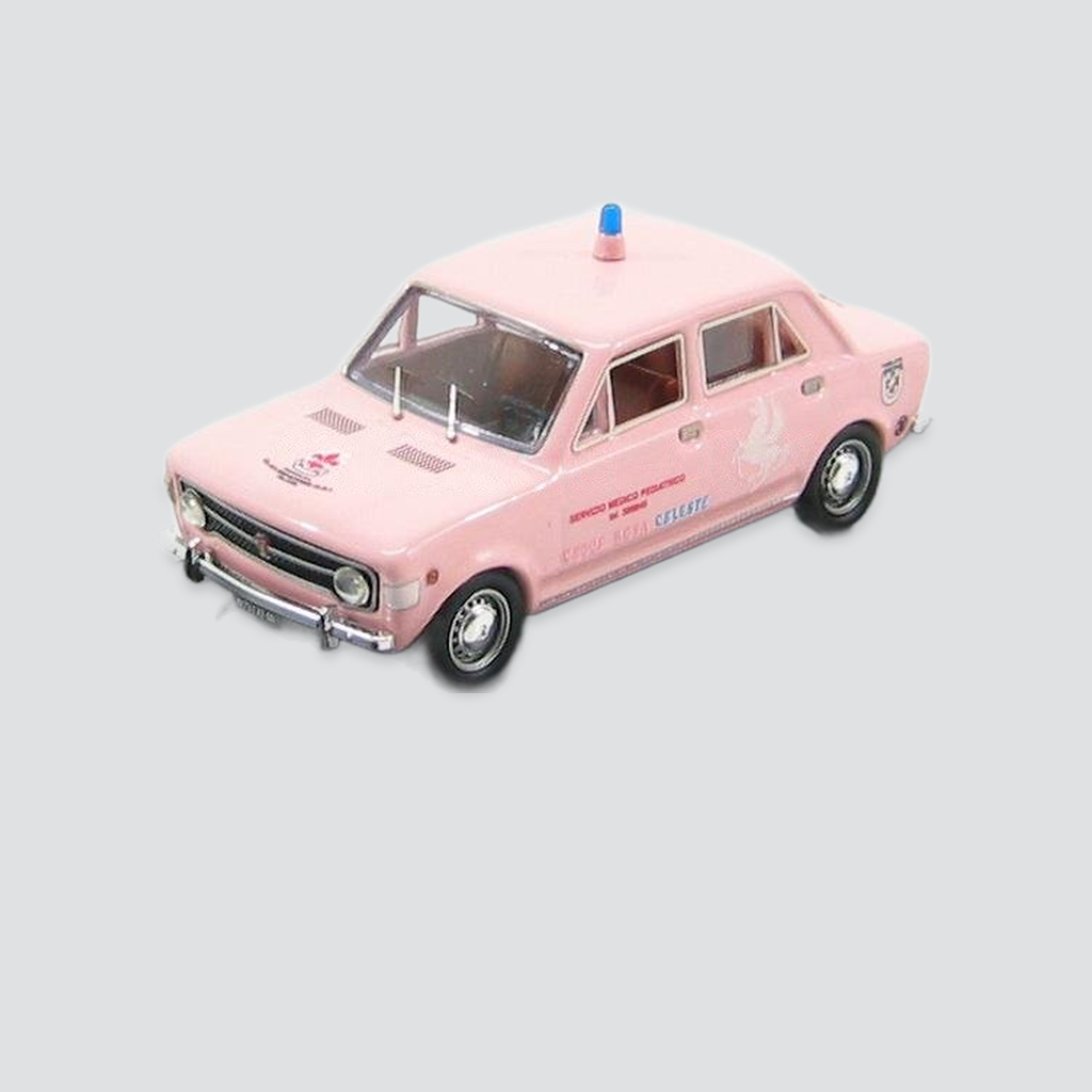 Fiat 128 4 Door Pink 1971 - 4 Porte Croce Rosa Celeste Servizio Medico Pediatrico