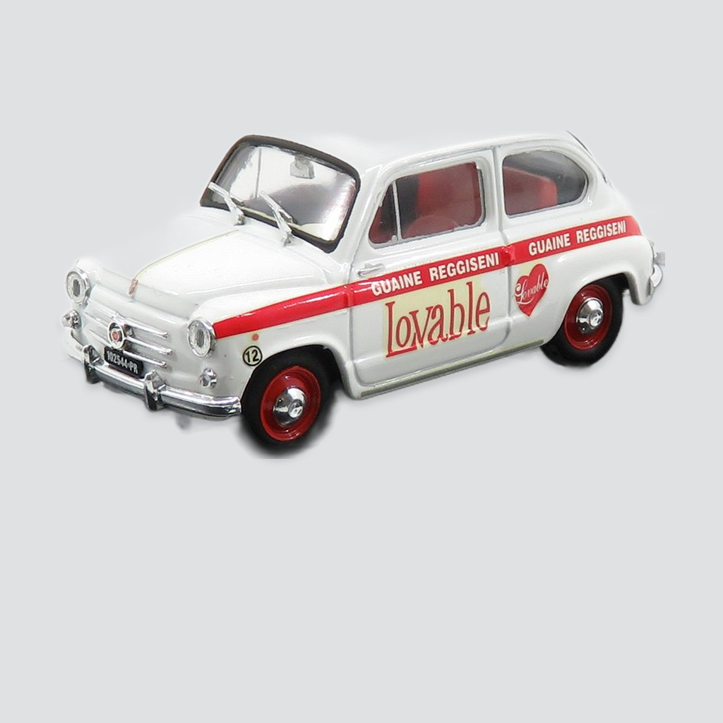 1/43 BRUMM - FIAT - 600D - ABBIGLIAMENTO INTIMO LOVABLE 1965 — vista frontal