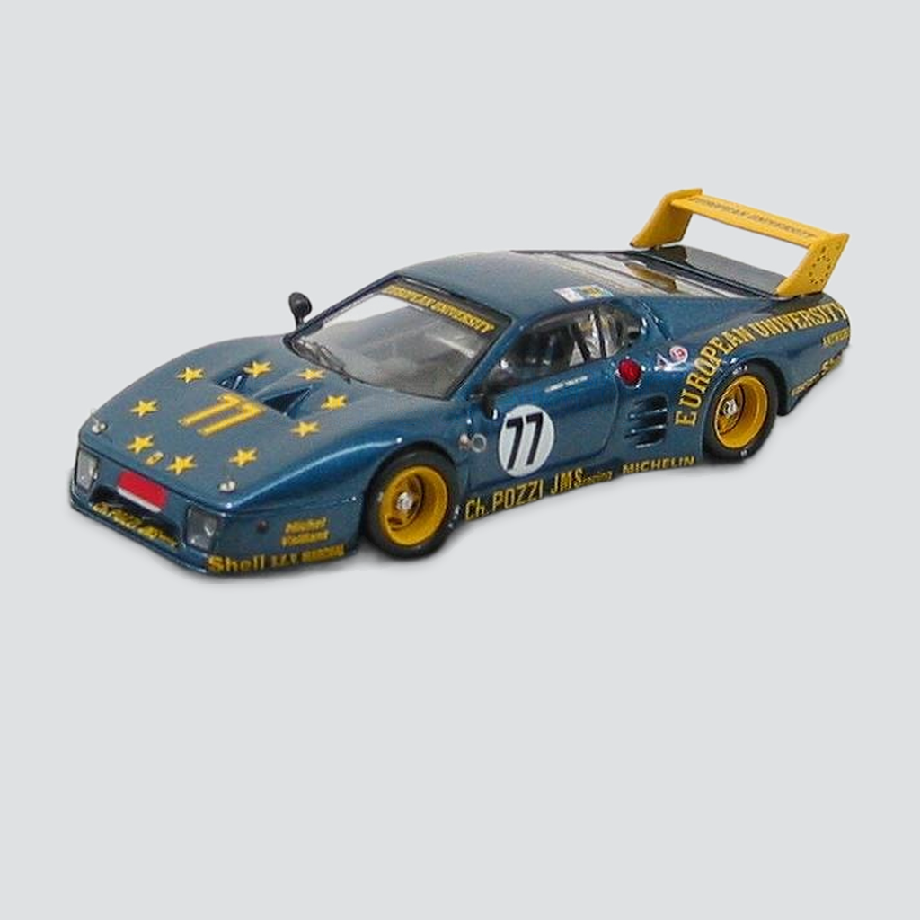 1/43 BEST-MODEL - FERRARI - 512BB LM TEAM CHARLES POZZI JMS RACING N 77 24h LE MANS 1980 J.C.ANDRUET - C.BALLOT LENA — vista frontal