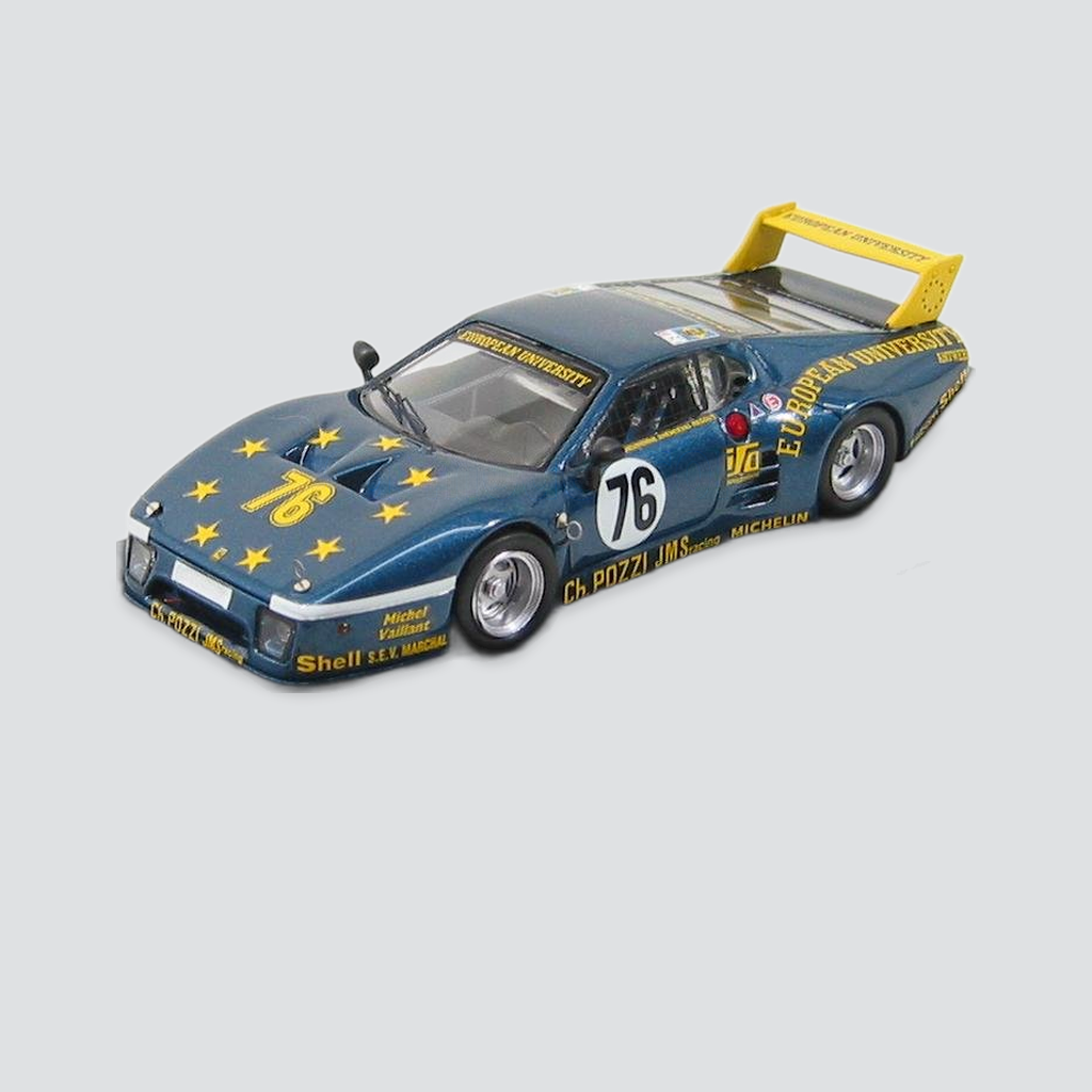 1/43 BEST-MODEL - FERRARI - 512BB LM 4.9L TEAM CHARLES POZZI JMS RACING N 76 24h LE MANS 1980 PIERRE DIEUDONNE - JEAN XHENCEVAL - HERVE REGOUT — vista frontal