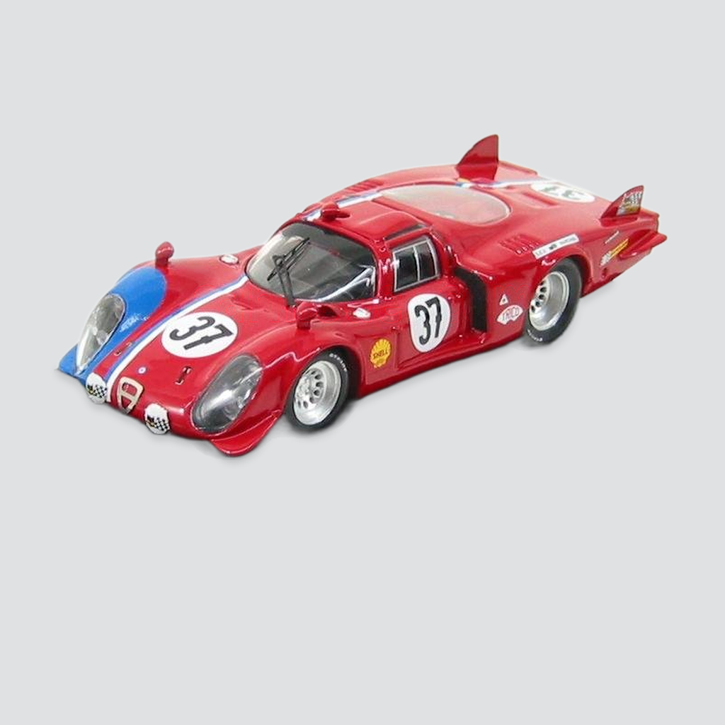 1/43 BEST-MODEL - ALFA ROMEO - 33.2 COUPE N 37 LE MANS 1968 PILETTE - SLOTEMAKET — vista frontal