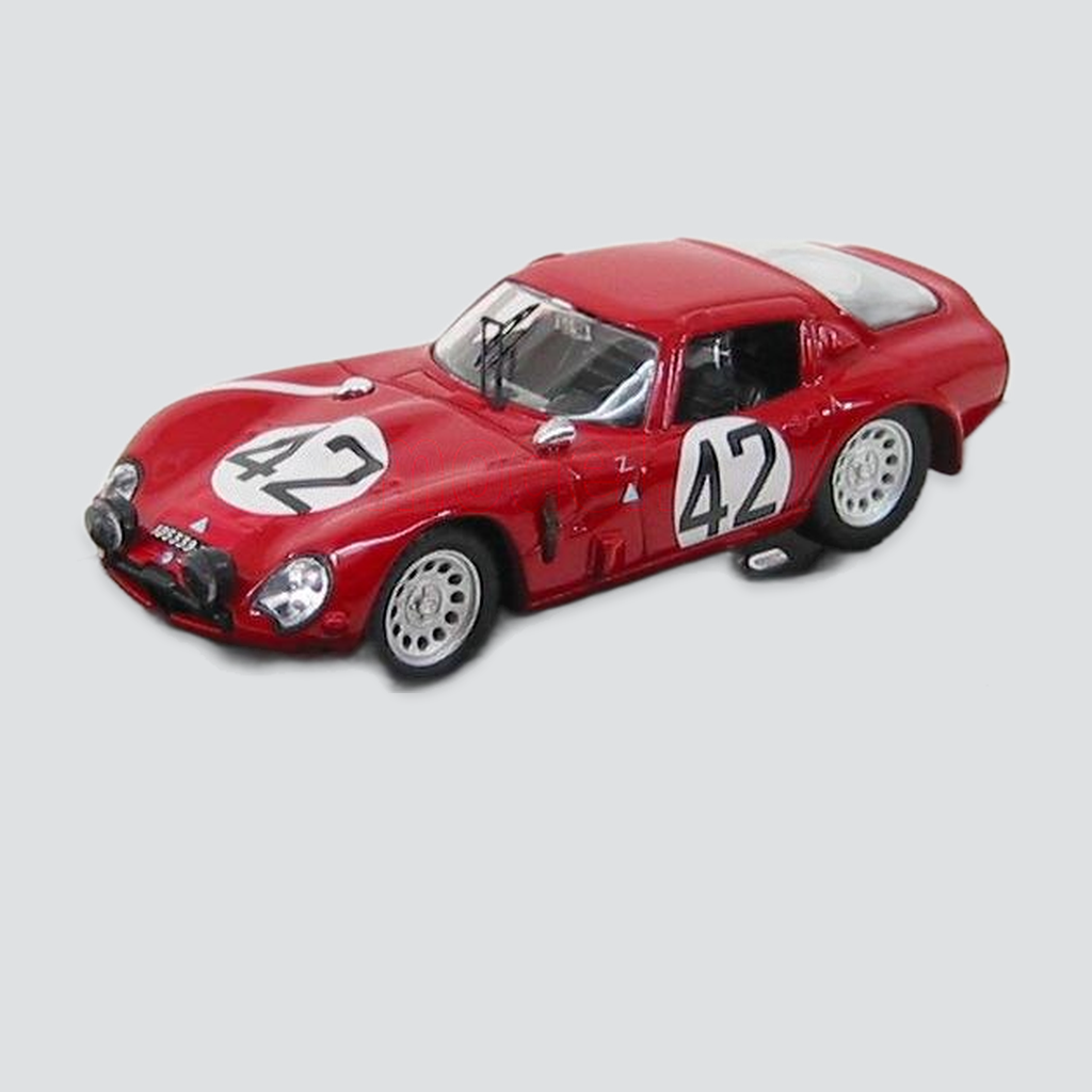 1/43 BEST-MODEL - ALFA ROMEO - TZ2 N 42 24h LE MANS 1965 ZUCCOLI - GEKY — vista frontal