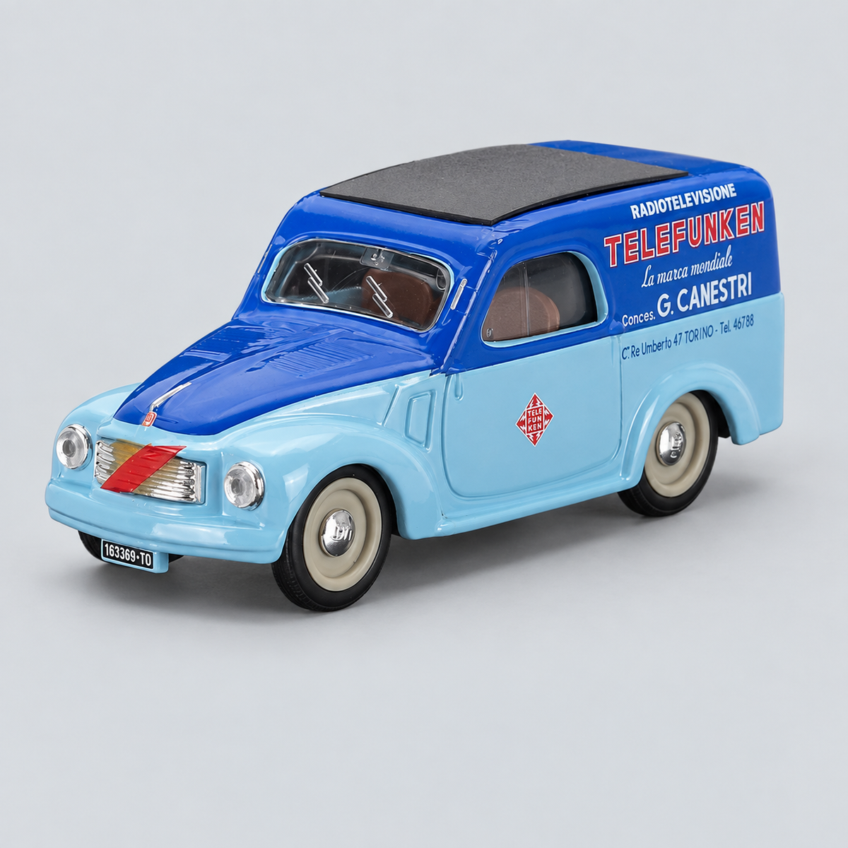 1/43 BRUMM - FIAT - 500C BELVEDERE VAN TELEFUNKEN ASSISTENZA 1950 — vista frontal