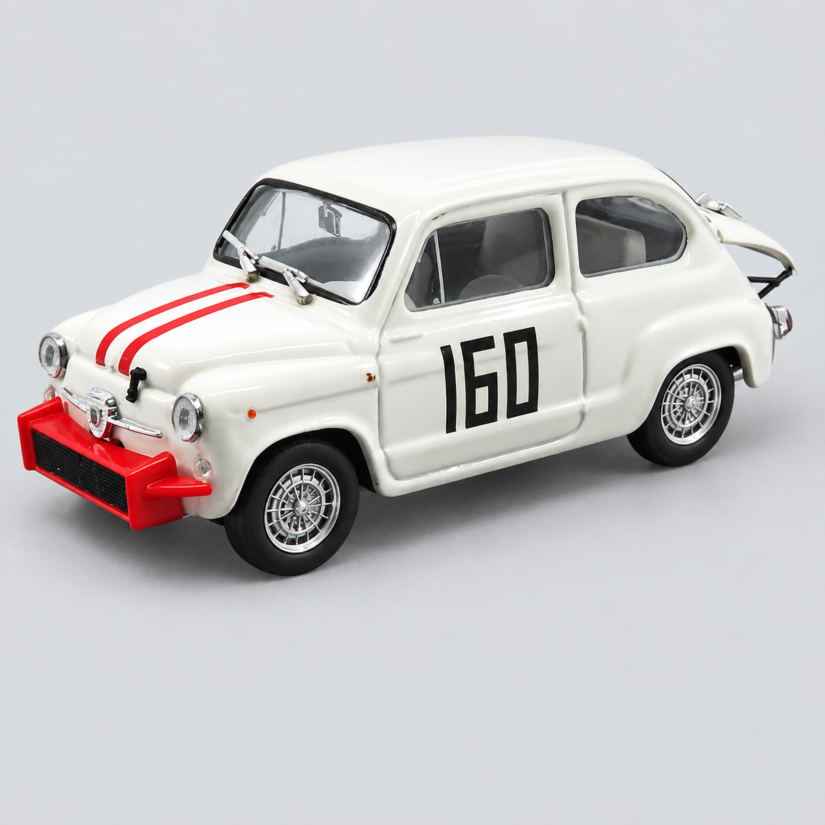1/43 BRUMM - FIAT - 600 850 TC ABARTH N 160 PIEVE S.STEFANO 1962 PIERO FALORNI — vista frontal