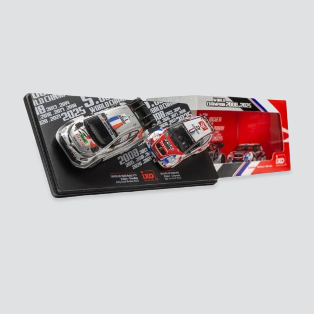 (84,95€-10%) Pré-encomenda Sinal 15€ - Set Toyota GR Yaris Rally1 +  Citroen C3 Rally2 - Sébastien Ogier World Champion 2025